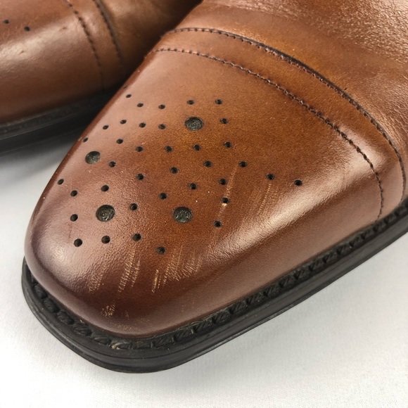Stacy Adam’s Brogue Wig Tip Cap Toe Men’s 8.5 Leather Shoe 25245 - Picture 3 of 8